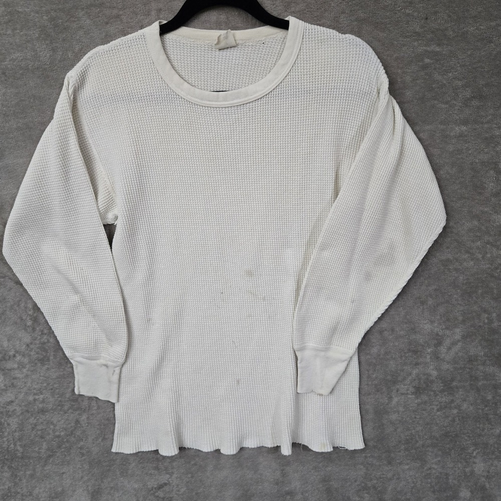 Vtg K Mart Thermal Shirt Mens XL Waffle Knit USA 70s Workwear Layering Normcore‎